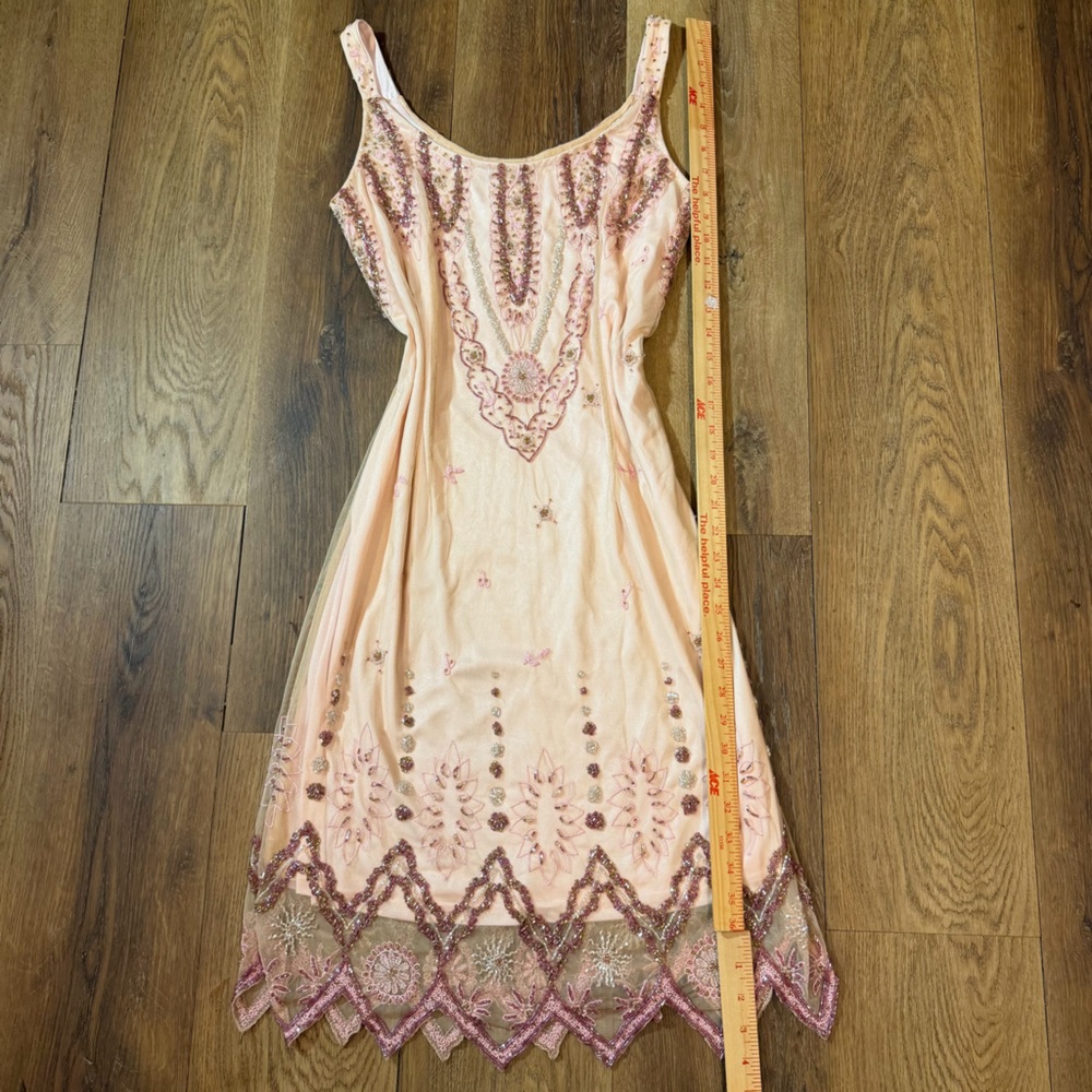 Vintage Y2K Beaded Dress Vintage Beaded Dress Fairy Mesh 20’s Flapper Dress Prom - Picture 11 of 13